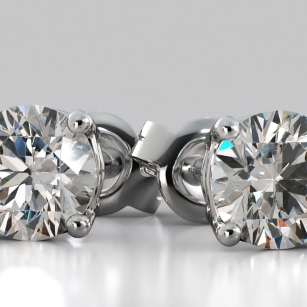 Elegant 6ct Certified Moissanite Silver Stud Earrings - Picture 1 of 10